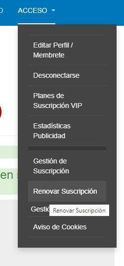 Renovar suscripción VIP